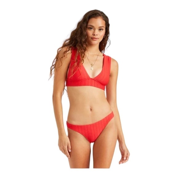 Billabong Wave Trip Plunge Top and Tropic Bikini Bottom in Red NWOT - Picture 8 of 8